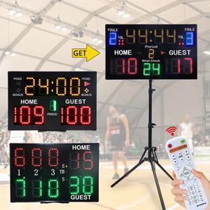 Digital Scoreboard Wall Hanging Portable with Remote Electronic Scoreboard for Volleyball Outdoor Tennis Boxing Basketball Game