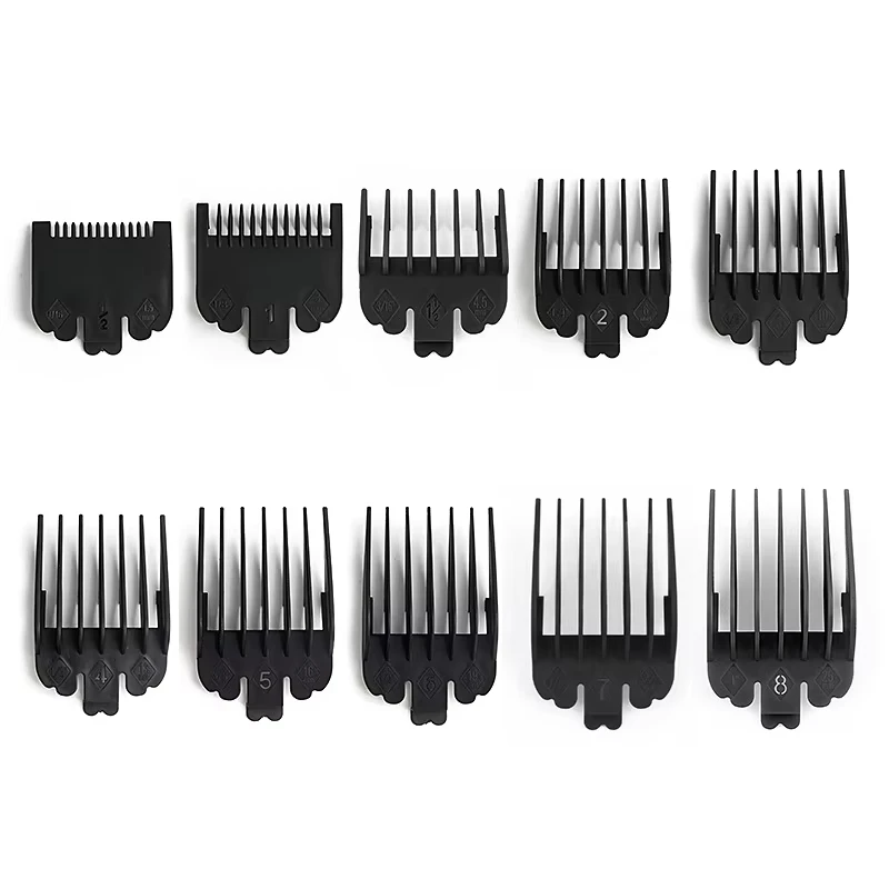 10Pcs 전문 헤어 클리퍼 제한 가이드 빗 트리머 가드 부착 1.5-25mm 범용 이발 도구 클리퍼 제한 빗