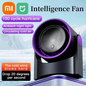 Xiaomi 스마트 전기 팬 100 속도 Bladeless 팬 Usb 충전 데스크탑 자동 벽걸이 형 에어컨 사무실 실내 캠핑