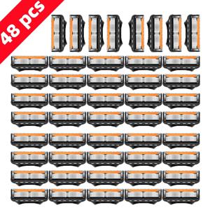 남성용 수동 면도기 칼 홀더가 없는 5개 레이어 블레이드 스테인레스 스틸 면도날 피부 손상 없음 올드 스타일 면도기