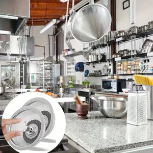 핸들 및 스토퍼 교체 배수 바구니가있는 2 세트 주방 싱크 스트레이너 스테인레스 스틸 메쉬 필터 폐기물 구멍