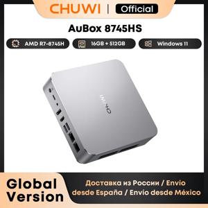 CHUWI AuBox 미니 PC AMD Ryzen 7 8745HS 16GB DDR5 512GB SSD Windows 11 Pro 4K 디스플레이 AI-Link WiFi 6 BT 5.1 확장 M.2 1T*2