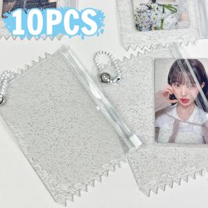 1/5/10Pcs 명확한 빛나는 카드 슬리브 수호자 Kpop 아이돌 사진 카드 홀더 지퍼 가방 케이스 HD Photocard 용품 커버 장식