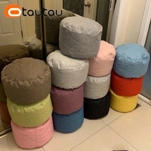 OTAUTAU 라운드 스툴 D30cm*H20cm 리넨 콩 가방 오토만 채우기 Beanbag Pouf 발판 다다미 이불 퍼프 JD001