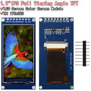 새로운 1.9 인치 IPS 풀 앵글 TFT 디스플레이 화면 LCD 화면 컬러 디스플레이 모듈 SPI 직렬 포트 고화질 170x320 ST7789
