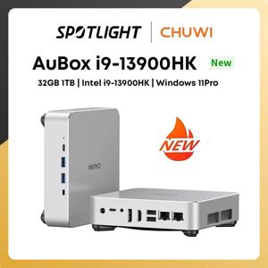 월드 프리미어 CHUWI AuBox 미니 PC 14코어 i9-13900HK 32GB DDR4 1TB SSD 윈도우 11 Pro WiFi 6 BT 5.2 확장 M.2 1T*2 데스크탑