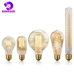 40W 에디슨 전구 E27 220V ST64 A19 A60 G80 G95 T10 T45 T185 레트로 필라멘트 백열 전구 빈티지 에디슨 램프