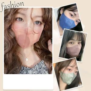 패션 마스크 여름 슬림 에디션 성인 Morandi 3 레이어 승인 페이스 마스크 호흡기 마스크