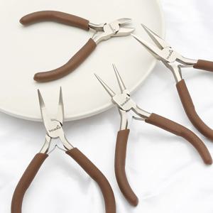 미니 정밀 플라이어 (보석 제작 및 시계 수리용) - 스프링 핸들이 있는 초미세 팁 공예 플라이어, 정밀 DIY에 이상적