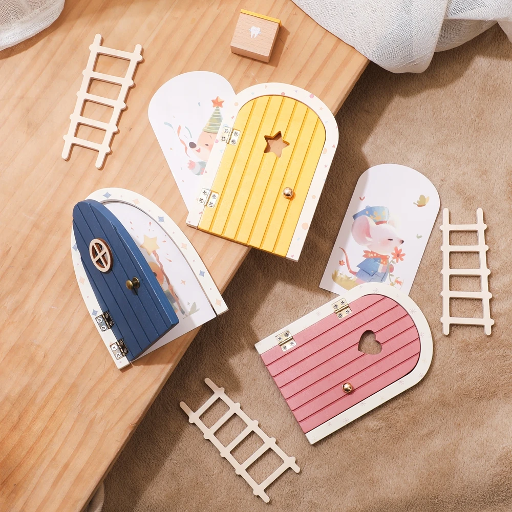 1PC 요정집 나무 미니어처 인형의 집 엘프의 요정 문 미니 마우스 구멍 야외 마당 정원 엘프 공예 장식