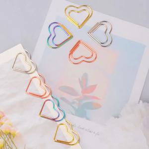 30/50pcs 하트 금속 종이 클립 바인더 클립 미니 책갈피 책 바인딩 노트 장식 편지지 학교 사무실 바인딩 용품