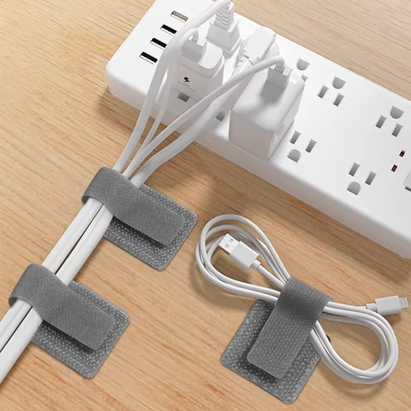 10/20pcs 재사용 가능한 케이블 타이 고정 와이어 주최자 코드 홀더 자체 접착 조절 가능한 코드 주최자 스트랩 데스크 관리