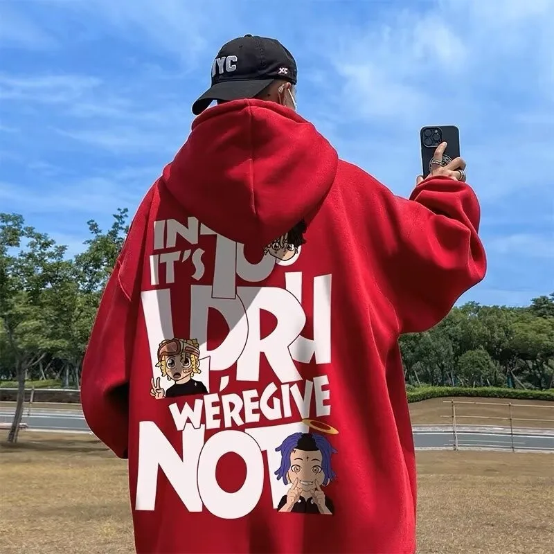 8XL 후드 풀오버 루즈핏 힙합 트렌디 가수 알파벳 아메리칸 남성 의류 및 커플 패션