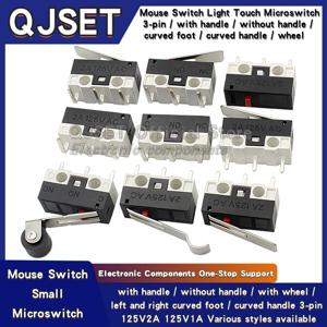 10개 마이크로 리미트 스위치 순간 누름 버튼 스위치 1A 2A 125V AC 마우스 스위치 3핀 롱 핸들 롤러 레버 암 SPDT 12X6X6mm
