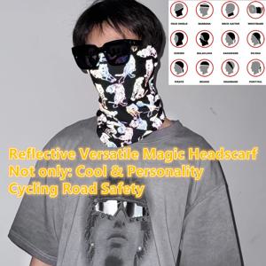 다채로운 반사 마스크 매직 헤드 스카프 오토바이 사이클링 두건 스카프 야외 스포츠 머리띠 튜브 페이스 실드 남자 마스커