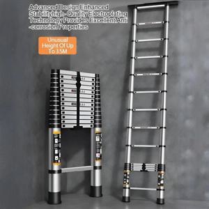 1.9/2.7/3.5m 휴대용 접이식 리프팅 텔레스코픽 사다리 두꺼운 헤비 듀티 안전 알루미늄 사다리 가정용 산업 사용