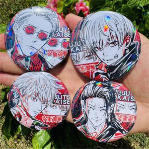 58mm 애니메이션 Jujutsu Kaisen Gojo Satoru Geto Suguru Nanami Kento Inumaki Toge 코스프레 의상 배지 핀 SPTE Tinplate Brooch Prop