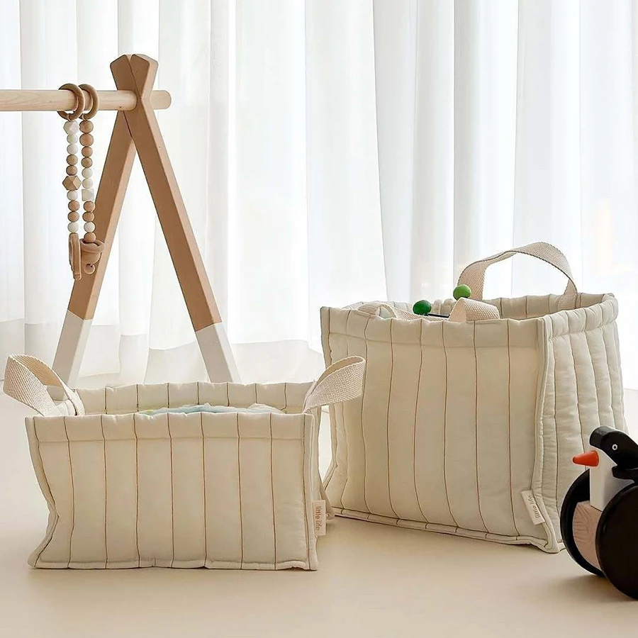 다기능 대용량 유아용 장난감 수납 가방 면 소재 엄마 핸드백 아기 침대 옆 기저귀 가방