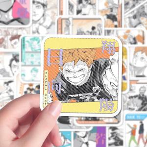 96PCS 하이큐!! 픽셀 아트 카드 스티커 - Shoyo Hinata를 특징으로 하는 2D 애니메이션 소년 테마 장식 방수 데칼