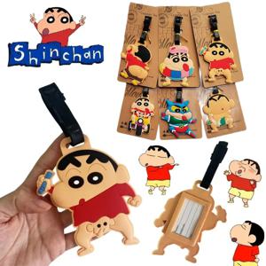 Kawaii Crayon Shin-chan 수하물 라벨 재미있는 수하물 태그 가방 ID 주소 홀더 수하물 탑승 여성 여행 액세서리