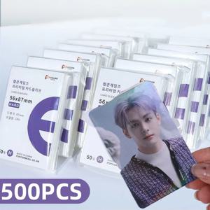1-500Pcs 프리미엄 HD 투명 Kpop 아이돌 카드 보호 슬리브 앨범 사진 방수 수호자 게임 카드 홀더 56x87mm
