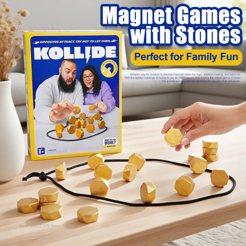 새로운 자기 체스 게임 대화 형 자석 보드 탁상 전략 게임 스톤 세트 가족 어린이 성인 휴대용 재미 교육