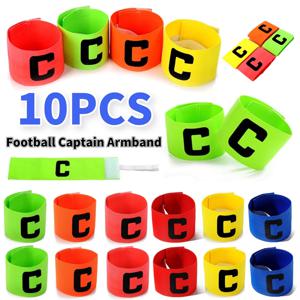 10PCS 축구 완장 캡틴 축구 팔찌 미끄럼 방지 축구 공 리더 축구 완장 조절 가능한 축구 액세서리