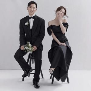 우아한 빈티지 블랙 새틴 원숄더 웨딩 드레스 커플 촬영용 하이웨이스트 슬림핏 롱 이브닝 가운