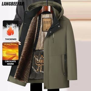 최고급 5중 보호 기술 럭셔리 겨울 신상 브랜드 카멜 플리스 남성 파카 재킷 방풍 코트 헤비 플러시 안감