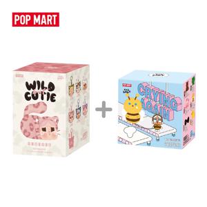【콤보】POP MART CRYBABY 와일드 브이 쿠티 시리즈 플러시 펜던트 블라인드 박스와 CRYBABY 크라잉 어게인 시리즈 플러시 배지 블라인드 박스