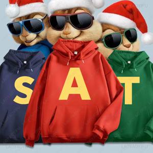 Alvin and The Chipmunks 애니메이션 후드티 주인공 A 문자 인쇄 스웨트셔츠 패션 캐주얼 스트리트웨어 남성 여성 풀오버
