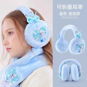 디즈니 겨울왕국 엘사 귀마개, 플러시 겨울 귀마개, 귀여운 만화 소녀용, 귀 보호 추운 날씨 액세서리