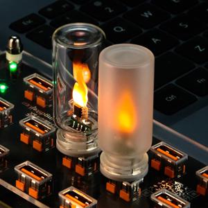 5V USB LED 플래시 캔들 전구 자동차 실내 장식 조명 자동차 무드등 야간등 휴일 가정 자동차 장식용