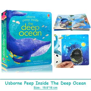 Usborne Peep Inside The Deep Ocean 어린이를위한 3D 플랩 그림책 아기 몬테소리 교육 영어 도서 학습 장난감