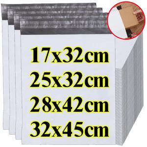 10-50/팩 화이트 익스프레스 백 택배 봉투 보관 가방 메일 백 메일링 백 셀프 접착식 플라스틱 포장