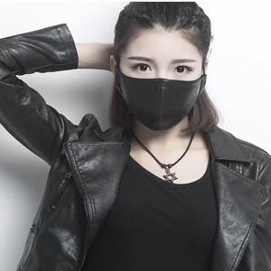 남성 여성 방풍 방수 마스크 여성용 PM 2.5 통기성 면 안감 PU 가죽 입 머플 R782
