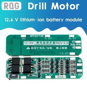 3S 20A 리튬 이온 리튬 배터리 18650 충전기 PCB BMS 보호 보드, 드릴 모터 12.6V 리포 셀 모듈 64x20x3.4mm