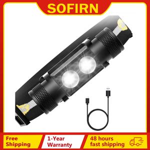 USB 충전식 LED 헤드램프, H25S, 18650 배터리, 강력한 헤드라이트, 1200 루멘, SST40