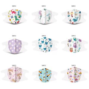 20/10/5/1Pcs 일회용 패턴 어린이 얼굴 마스크 어린이를위한 3/4 레이어 귀여운 유니콘 재미 있은 먼지 입 산업 마스크 키즈 마스크