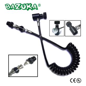 페인트 마커 볼 액세서리 코일 원격 마이크로보어 호스 두꺼운 라인 2.5M(슬라이드 체크 포함) 빠른 연결 해제 및 3000psi 게이지