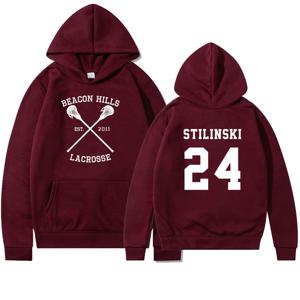 Teen Wolf 까마귀 비콘 힐스 라크로스 까마귀 Stilinski 24 Teen Wolf 후드 티셔츠 Dylan Obrien 남여 Teen Wolf 후드
