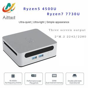 AITTACT 새로운 미니 PC AMD Ryzen5 4500U Ryzen7 7730U 1500MHZ GPU Windows 10/11 DDR4 Suporte 64GB RAM WiFi6 NUC