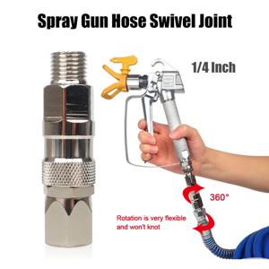 1/4 에어리스 스프레이 건 호스 스위블 어댑터, 페인트 분무기용, 고압 파이프 커넥터 액세서리, 3/8 인치 스위블 조인트