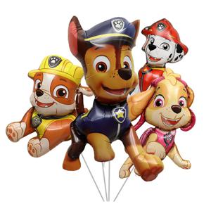 4pcs 만화 Paw Patrol 테마 파티 장식 용품 구조 개 체이스 알루미늄 호일 풍선 어린이 생일 선물