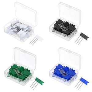 50Pcs 플래그 푸시 핀 마킹 압정 코르크 게시판 메시지 용지 고정 바늘 핀지도 그리기 엄지 압정 바인딩 공급