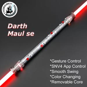 TXQSABER 네오 픽셀 광선검, 더블 블레이드 스무스 스윙 앱 제어 레이저 소드, 금속 핸들 시스 코스프레 장난감, 다스 몰, 2 개