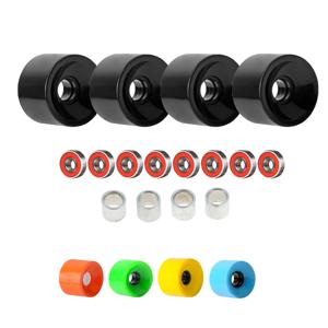 ABEC-11 베어링 및 스페이서가 포함된 70×51mm 78A 롱보드 휠 4개 스케이트보드 휠 세트 소프트 크루저 교체 휠 스트리트