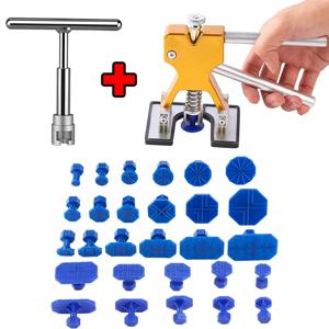 자동차 덴트 수리 도구 바디 시트 금속 무도장 덴트 플라스틱 풀러, 짧은 T 덴트 풀 세트, 자동 우박 피트 제거 수리 도구