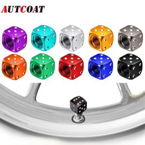 AUTCOAT 4 개/대 알루미늄 자동차 트럭 Motocycle 자전거 주사위 휠 줄기 타이어 타이어 휠 줄기 공기 밸브 먼지 캡 커버