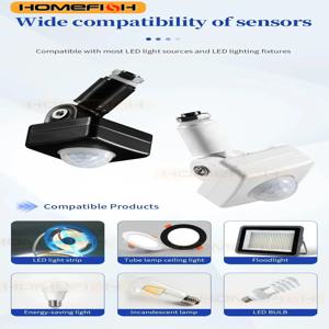 LED 모션 센서 220V 110V 자동 PIR 적외선 감지기 180도 회전 야외 타이머 전등 스위치 PIR 모션 센서